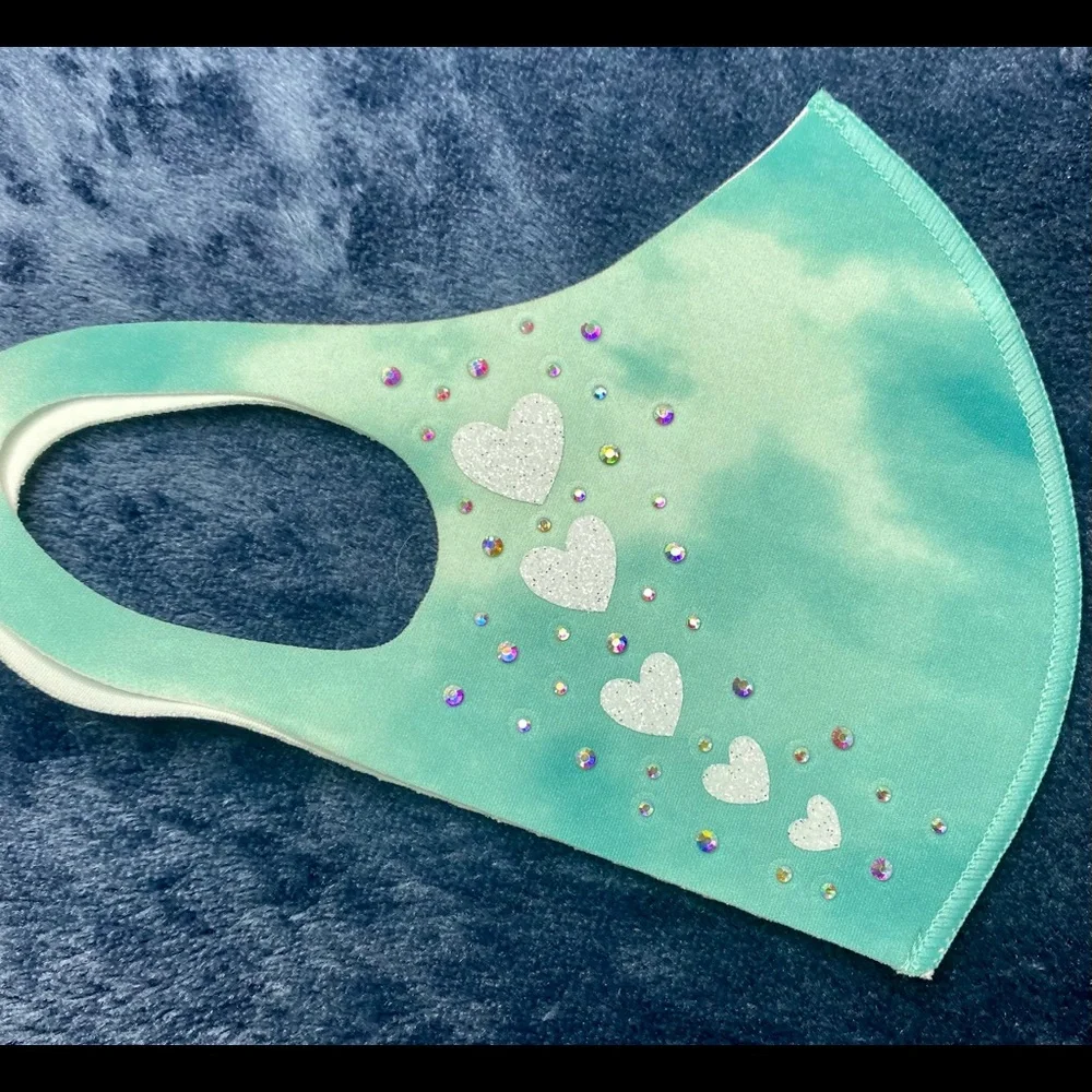 Tie dye rhinestone face mask
